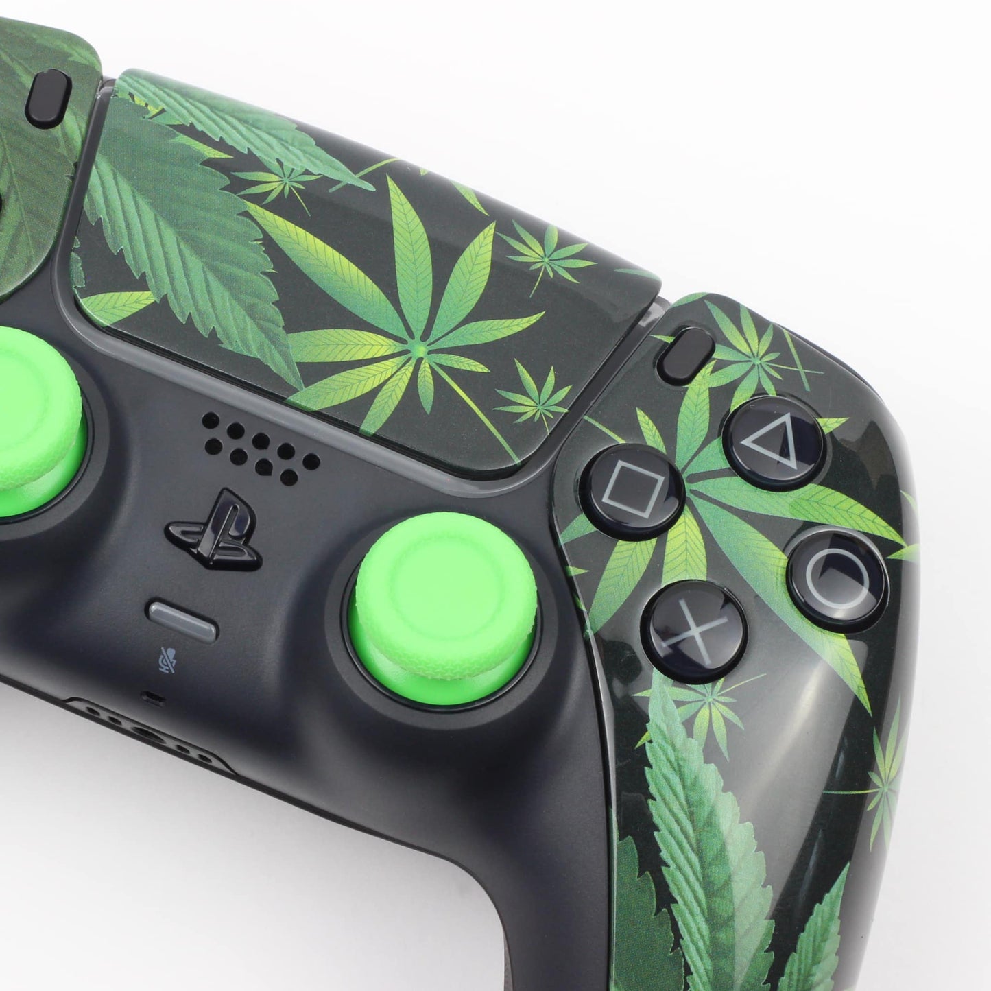 Manette PS5 à palettes Green Leaf