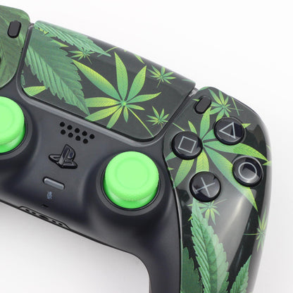 Manette PS5 à palettes Green Leaf