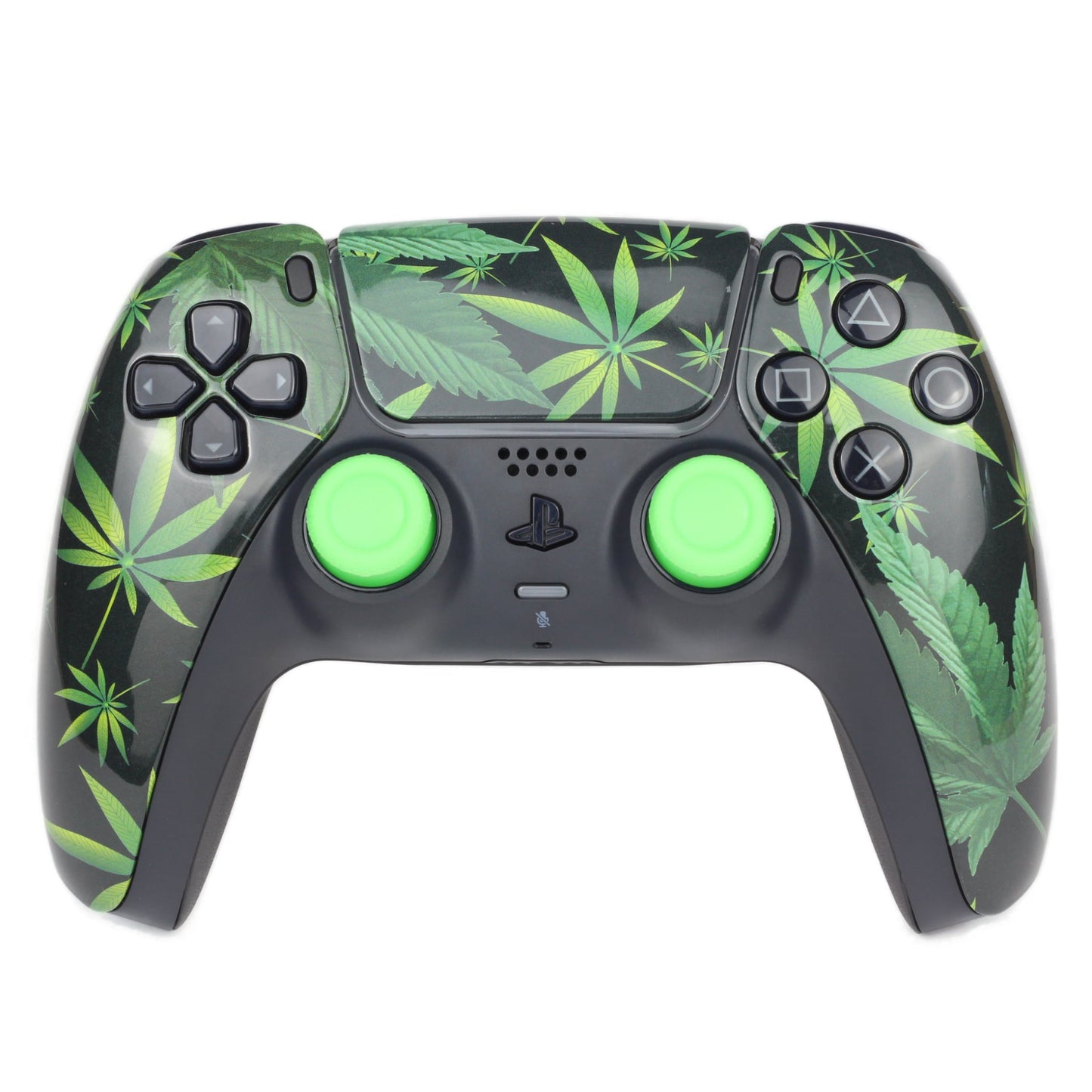 Manette PS5 à palettes Green Leaf